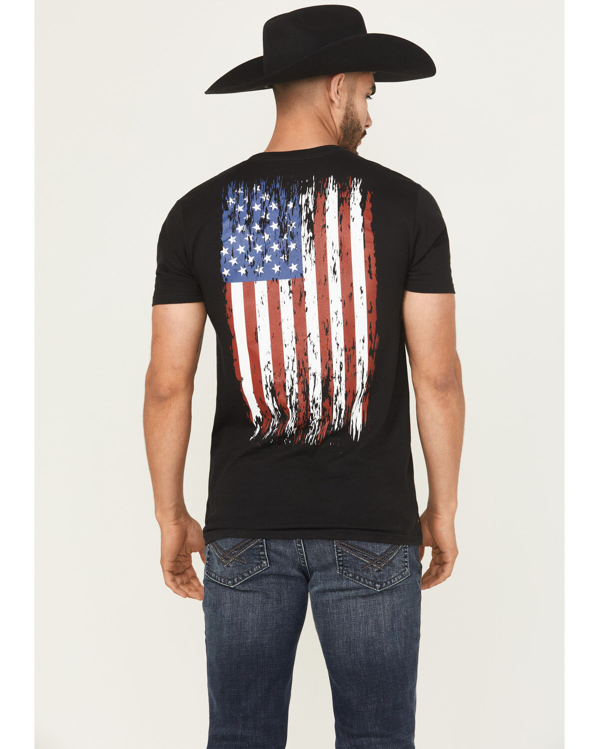 Image #1 - Howitzer Men's Americana Short Sleeve Graphic Muscle T-Shirt, Black, hi-res