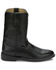 Image #2 - Justin Men's Basics Roper Western Boots - Round Toe, Black, hi-res