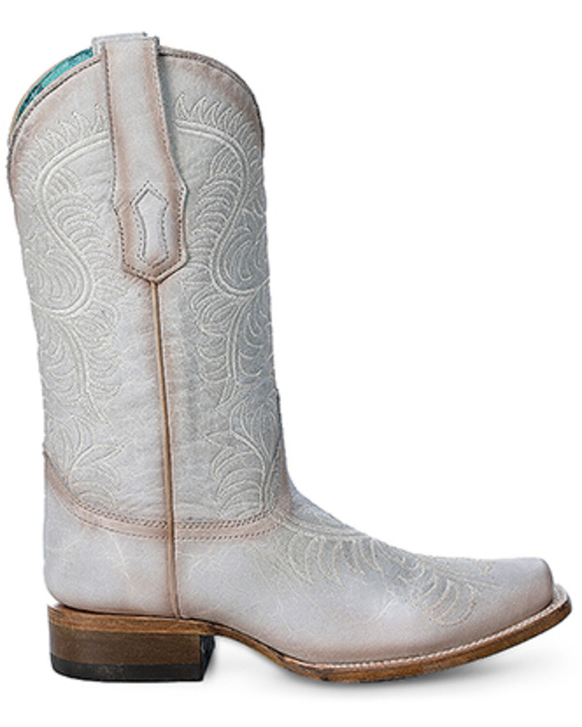 Image #2 - Corral Women's Embroidered Western Boots - Square Toe, White, hi-res