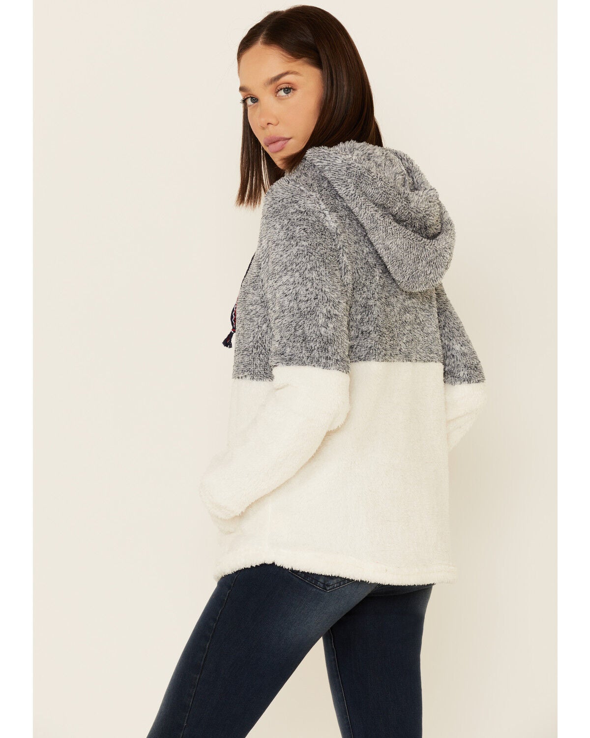 hem and thread fuzzy jacket