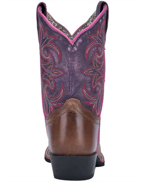 Image #4 - Dan Post Girls' Majesty Western Boots - Square Toe, Brown, hi-res