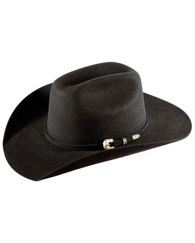 Bullhide Kids' Kingman Jr. Cattleman Wool Felt Cowboy Hat, Black, hi-res