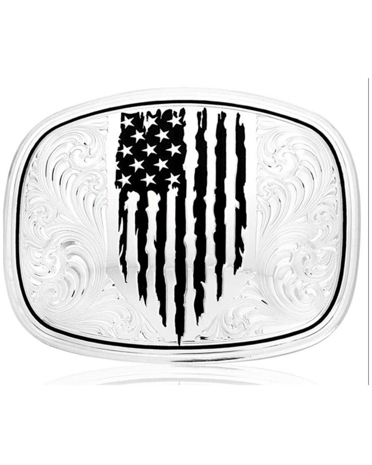 Image #1 - Montana Silversmiths Men's American Made Strength Belt Buckle, Silver, hi-res