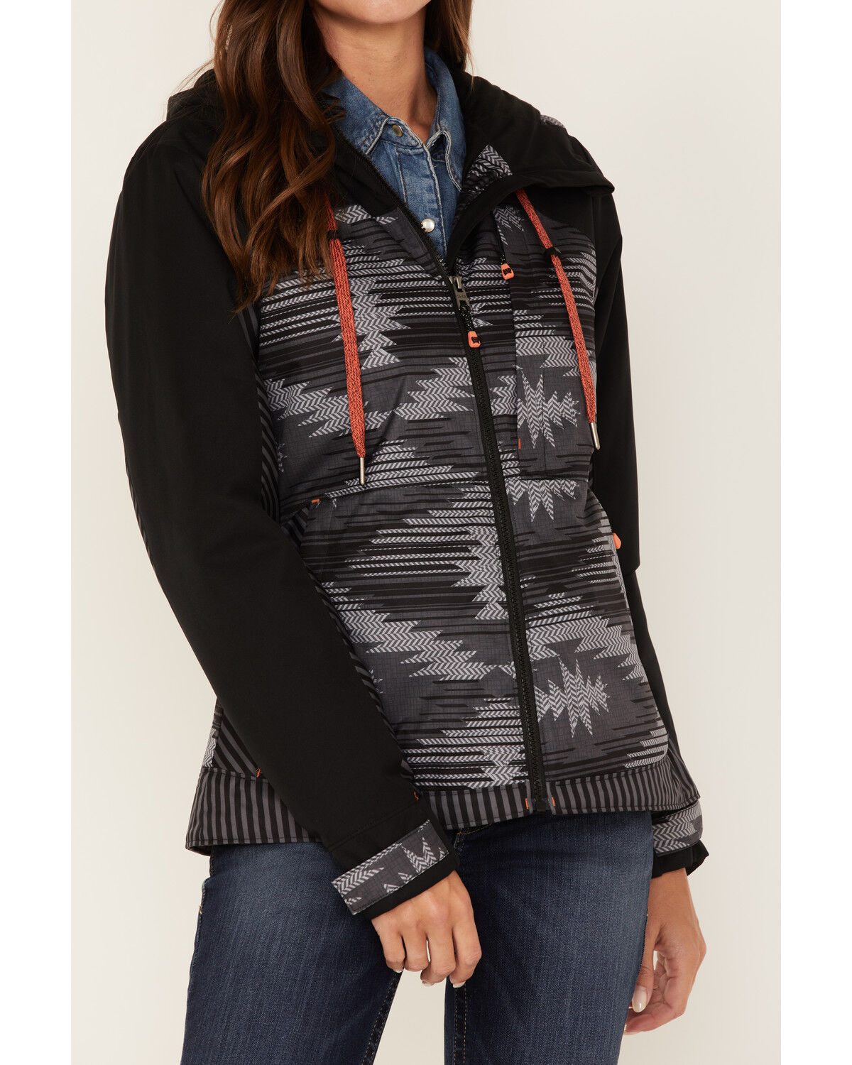 Image #3 - Cinch Women's Southwestern Stripe Ski Coat, , hi-res