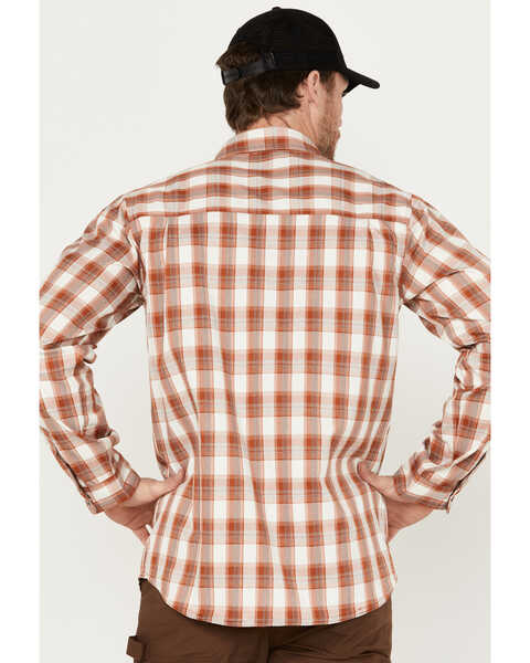 Image #4 - Dickies Men's Temp IQ Plaid Long Sleeve Western Snap Work Shirt, Brown, hi-res