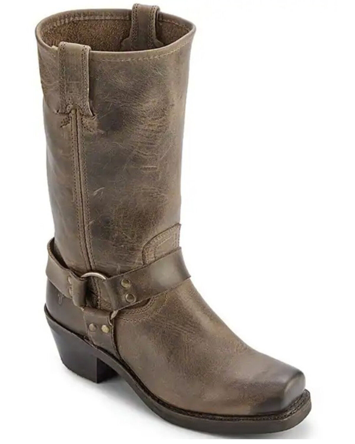 Image #1 - Frye Women's Harness Oiled Western Boots - Broad Square Toe, Brown, hi-res
