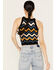 Image #4 - Revel Women's Zig Zag Sleeveless Sweater Tank, Black, hi-res