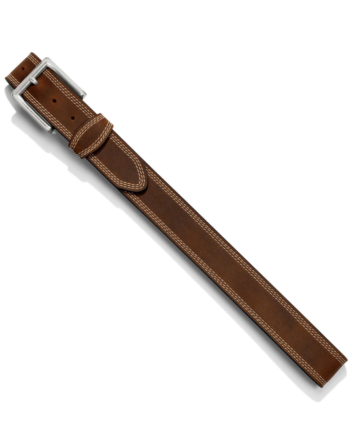 Image #3 - Justin Men's Triple Stitch Border Classic Belt, Brown, hi-res