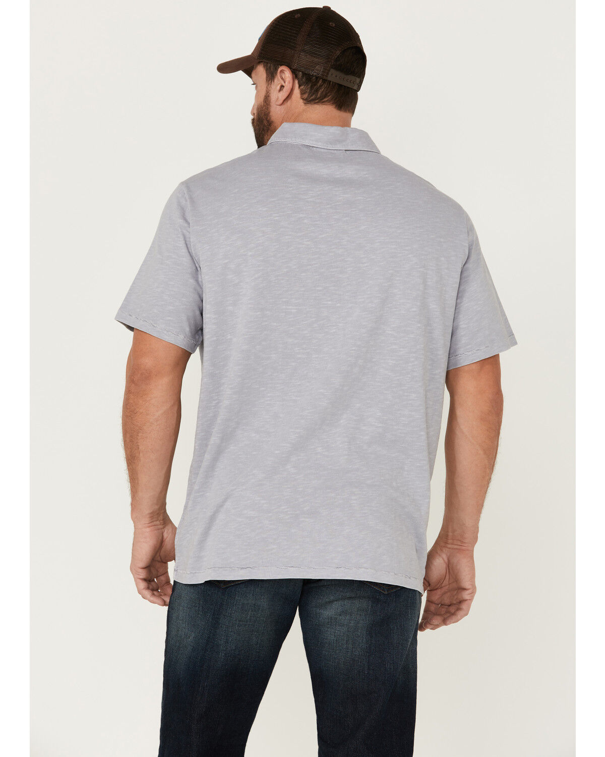 Image #4 - Brothers and Sons Men's Solid Slub Short Sleeve Polo Shirt, Light Grey, hi-res