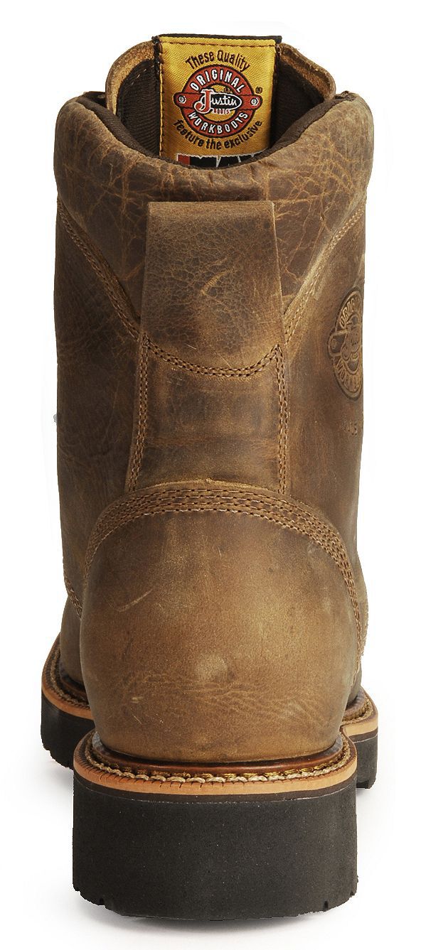 justin steel toe lace up boots