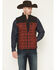 Image #1 - RANK 45® Men's Colorblock Southwestern Print Softshell Vest, Maroon, hi-res