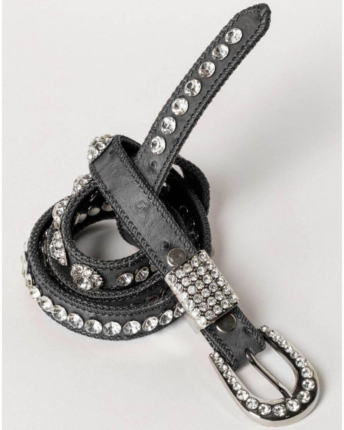 Image #2 - Shyanne Women's Rhinestone Thin Belt, Black, hi-res