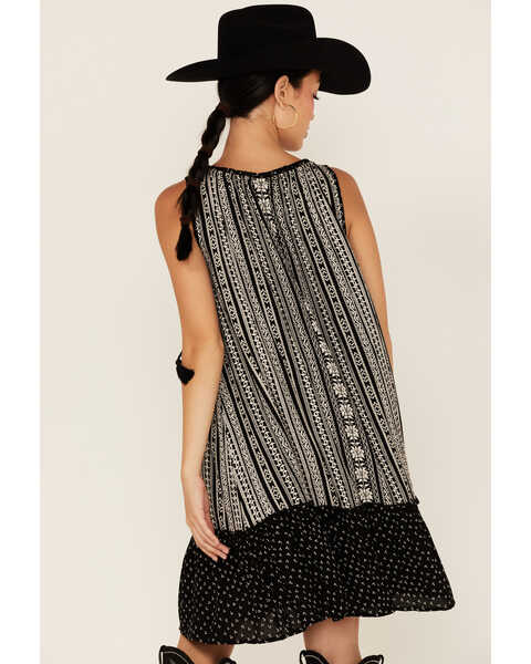 Image #4 - Bila Women's Southwestern Stripe Print Sleeveless Dress, Black, hi-res
