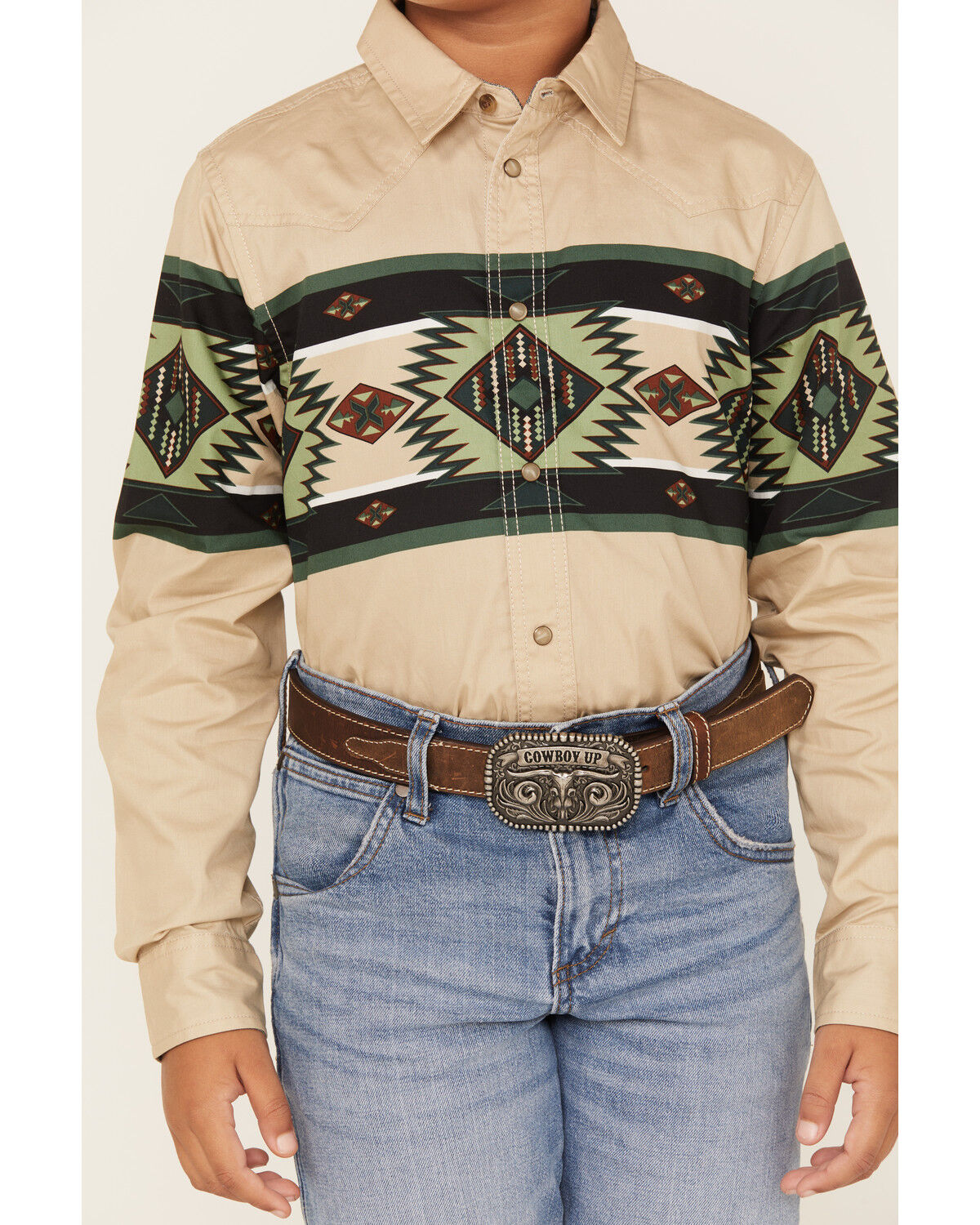 Image #3 - Cody James Boys' Plaid Print Long Sleeve snap Western Shirt, , hi-res
