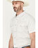 Image #2 - Cody James Men's Plaid Print Short Sleeve Snap Western Shirt, Cream, hi-res