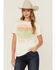Image #1 - Cut & Paste Women's Sunset Short Sleeve Graphic Tee, Cream, hi-res
