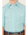 Image #3 - Panhandle Boys' Geo Print Short Sleeve Snap Western Shirt, Aqua, hi-res
