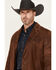 Image #2 - Cripple Creek Men's Leather Stitched Blazer, Brown, hi-res