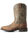 Image #2 - Ariat Men's Amos Shock Shield Quickdraw Western Performance Boots - Broad Square Toe, Green/brown, hi-res