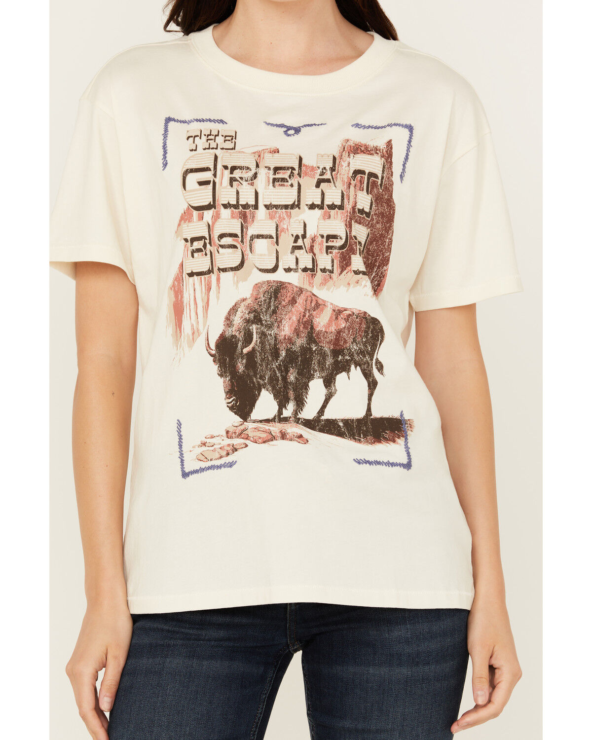 Image #3 - Shyanne Women's The Great Escape Short Sleeve Graphic Tee, Off White, hi-res