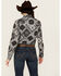 Image #4 - Cowgirl Hardware Women's Bandana Print Long Sleeve Snap Western Shirt, Black, hi-res