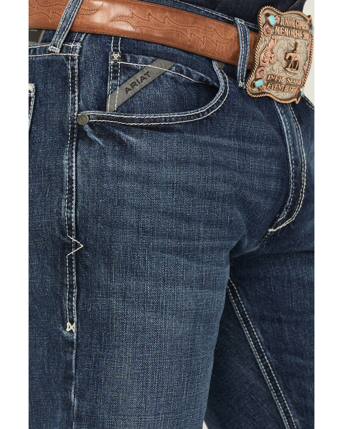 Image #2 - Ariat Men's M2 Camilo Dark Wash Relaxed Bootcut Rigid Denim Jeans - Big, Dark Wash, hi-res