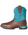 Image #3 - Ariat Women's Anthem Shortie Performance Western Boots - Square Toe, Brown, hi-res