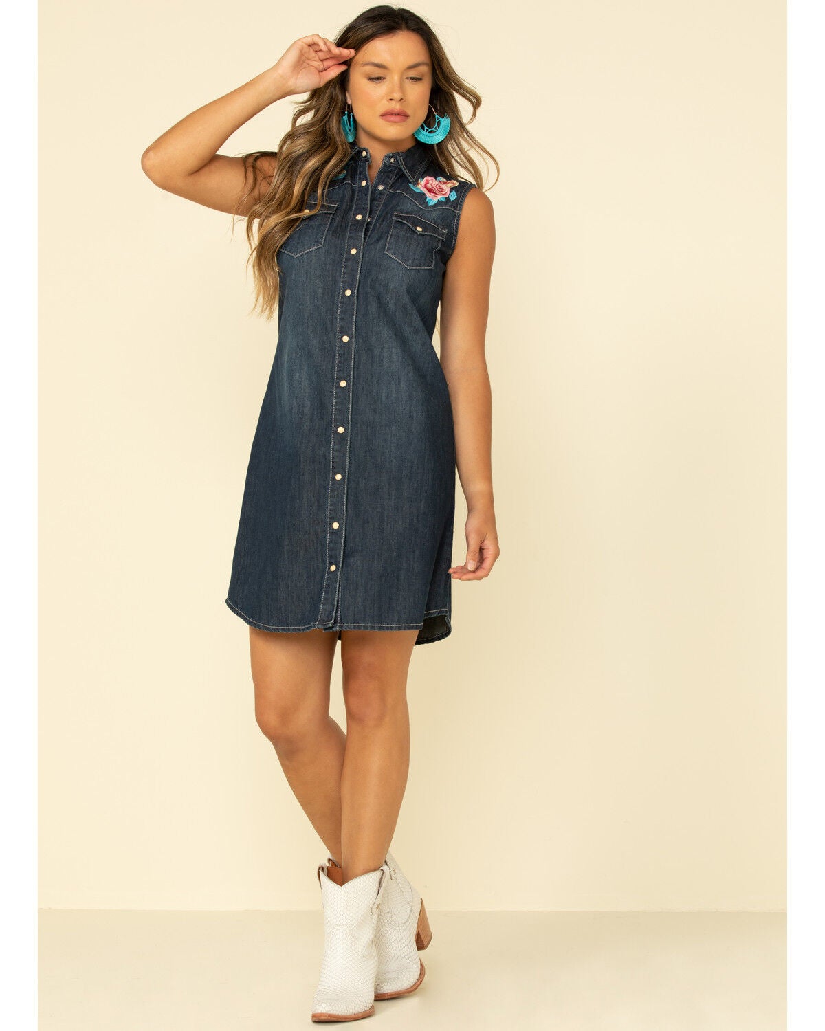 Image #2 - Stetson Women's Denim Embroidered Dress, , hi-res