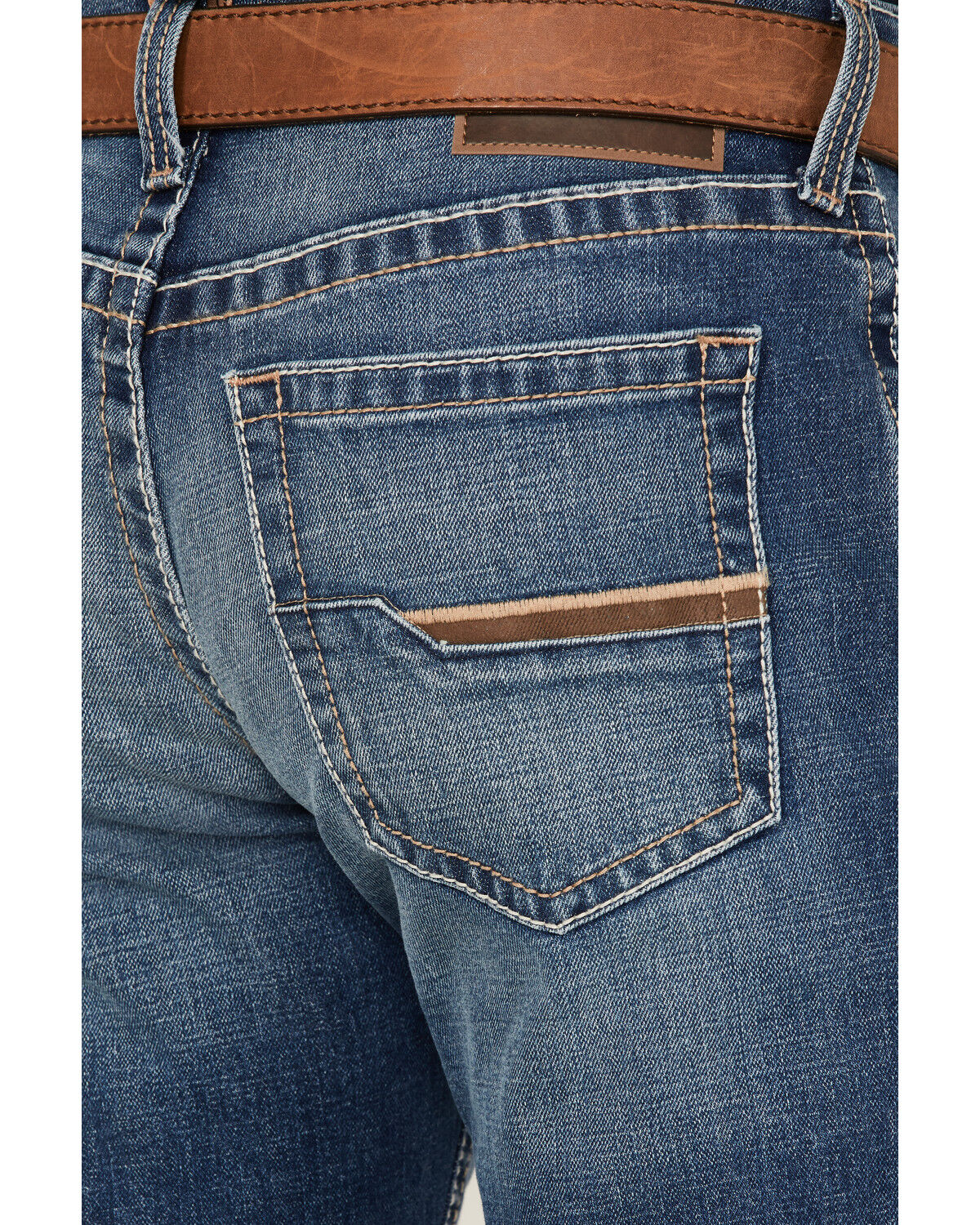 Image #4 - Ariat Men's M4 Marshall Walden Medium Wash Stretch Realxed Straight Jeans, Blue, hi-res