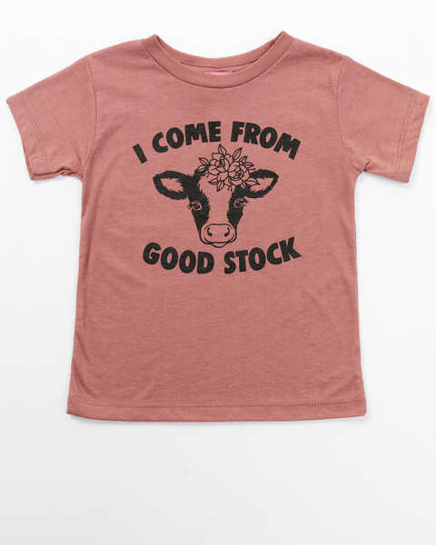 Ali Dee Toddler Girls' Good Stock Short Sleeve Graphic Tee, Purple, hi-res