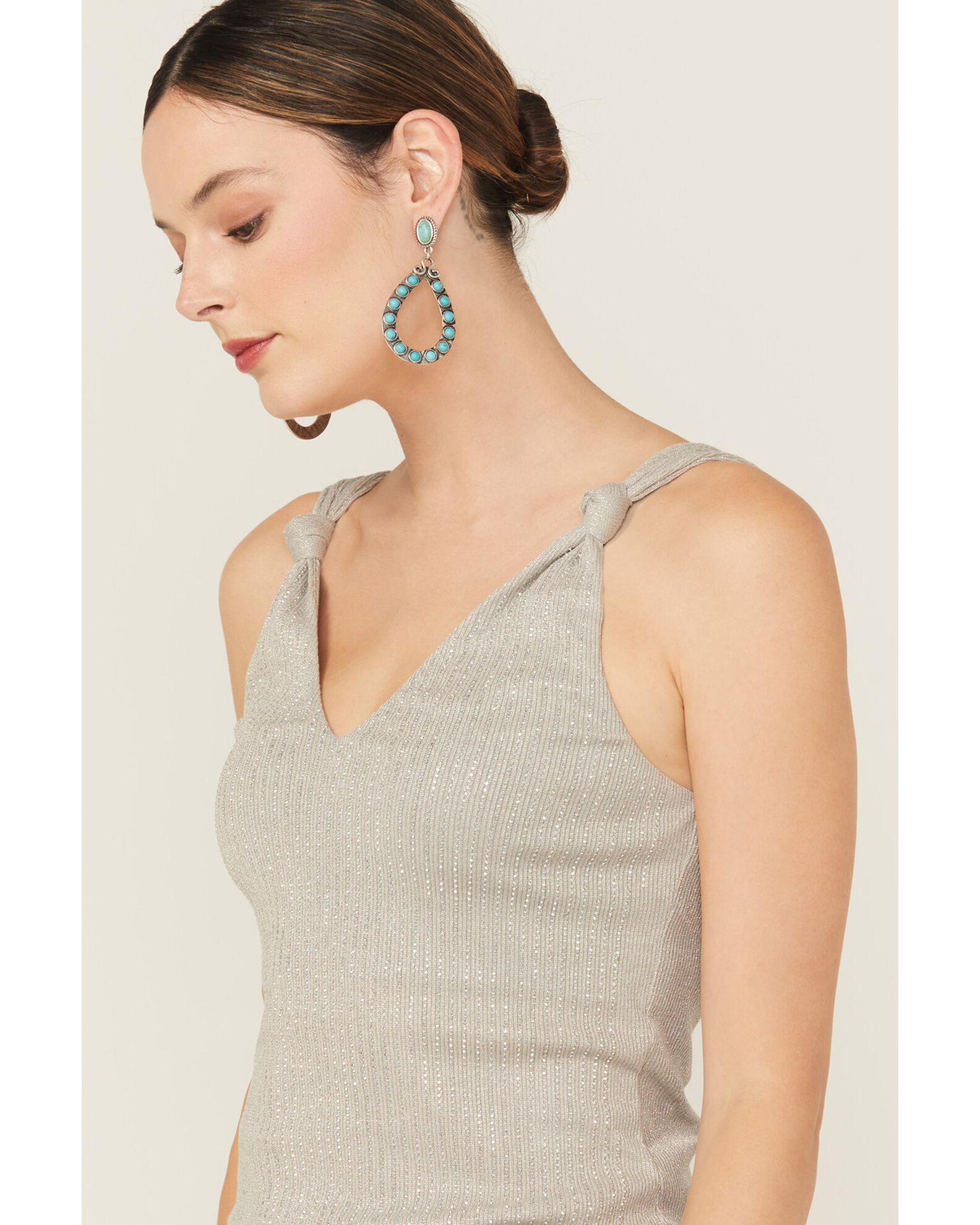 Miss Me Women's Rhinestone Knotted Sleeveless Tank Top - Country Outfitter
