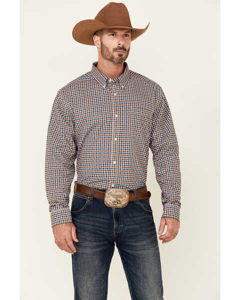 Cody James Core Men's Roundup Small Plaid Long Sleeve Button Down Western Shirt , Multi, hi-res
