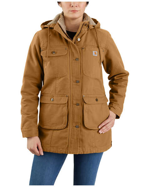 Image #1 - Carhartt Women's Loose Fit Weathered Duck Coat, Brown, hi-res