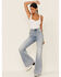 Image #1 - Rolla's Women's East Coast Medium Wash Flare Jeans, Blue, hi-res