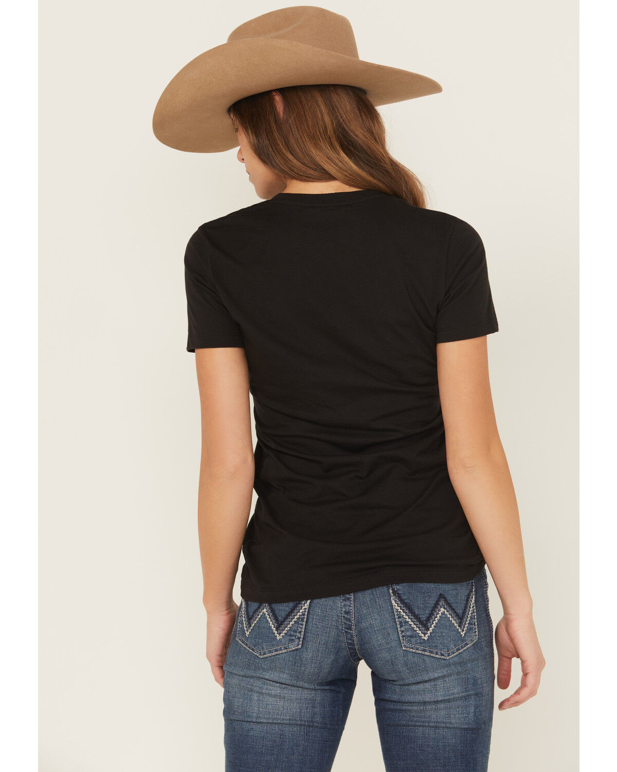 Image #4 - Ariat Women's Boot Barn Exclusive Rosa Logo Short Sleeve Graphic Tee, Black, hi-res