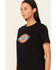 Image #2 - Dickies Women's Tri-Color Logo Short Sleeve Tee, Black, hi-res