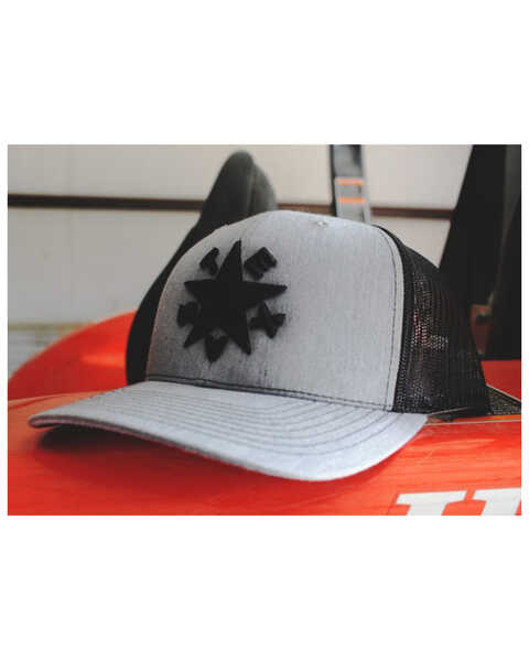 Oil Field Hats Men's Black Dezavala Flag Star Patch Mesh Ball Cap , Black, hi-res