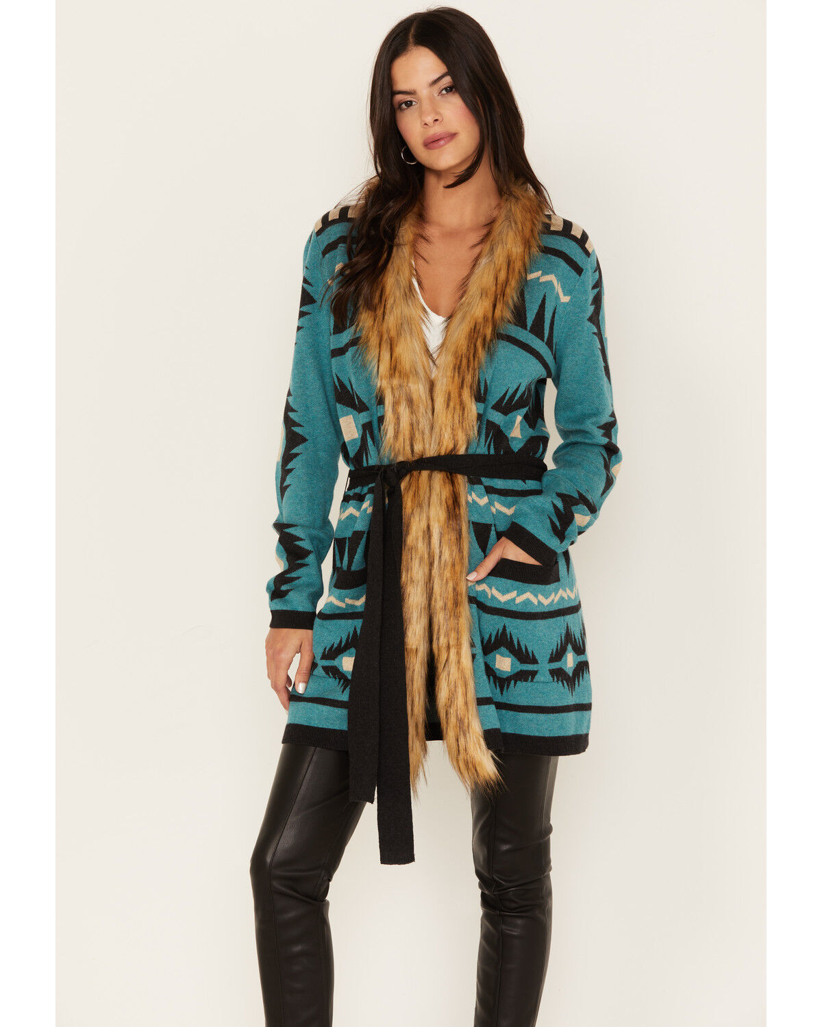 Image #1 - Tasha Polizzi Women's Garibaldi Cardigan, Turquoise, hi-res