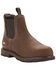 Ariat Men's Groundbreaker Chelsea Waterproof Work Boots - Steel Toe, Dark Brown, hi-res
