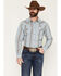 Image #1 - Gibson Trading Co Men's Dusty Southwestern Striped Print Long Sleeve Snap Western Shirt, Blue, hi-res