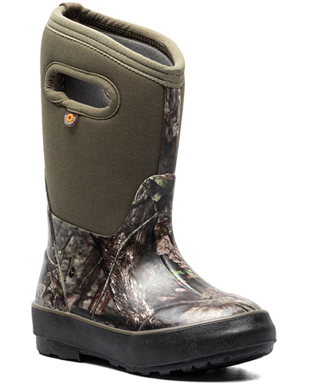 Bogs Boys' Classic Mossy Oak Rubber Boots - Round Toe, Grey, hi-res