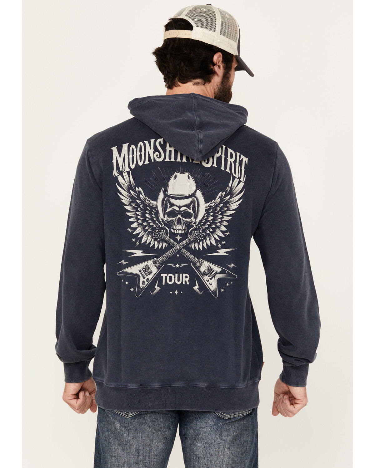 Image #1 - Moonshine Spirit Men's Washed Away Hooded Sweatshirt, Blue, hi-res