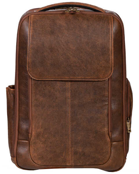 Image #1 - Scully Leather Front Flap Backpack, Brown, hi-res