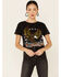 Image #1 - Country Deep Women's Acid Washed Desperado Graphic Tee, Black, hi-res