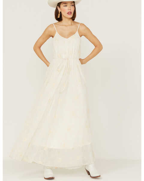 Wishlist Women's Sleeveless Lace Maxi Dress, Off White, hi-res