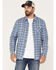 Image #1 - Flag & Anthem Men's Willcox Vintage Wash Plaid Print Long Sleeve Button Down Shirt, Medium Blue, hi-res