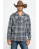 Image #1 - Pendleton Men's Gray Board Oxford Plaid Long Sleeve Western Shirt, Grey, hi-res