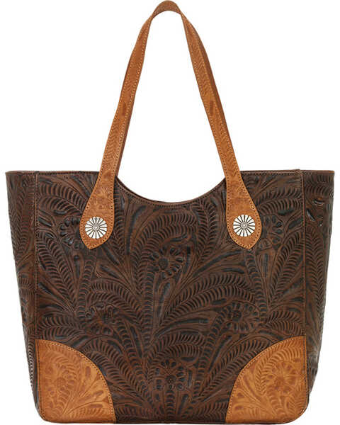 Image #4 - American West Women's Annie's Secret Collection Brown Large Zip Top Tote, Brown, hi-res