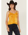 Image #1 - Shyanne Women's Lace Trim Satin Cami, Gold, hi-res