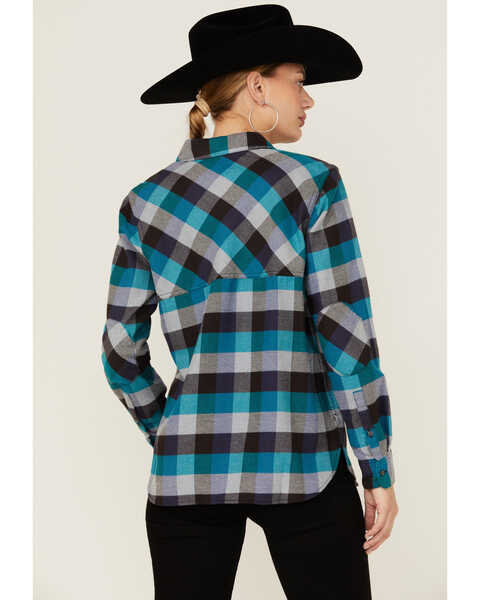 Pendleton Women's Multi-Colored Southwestern Flannel Shirt , Turquoise, hi-res